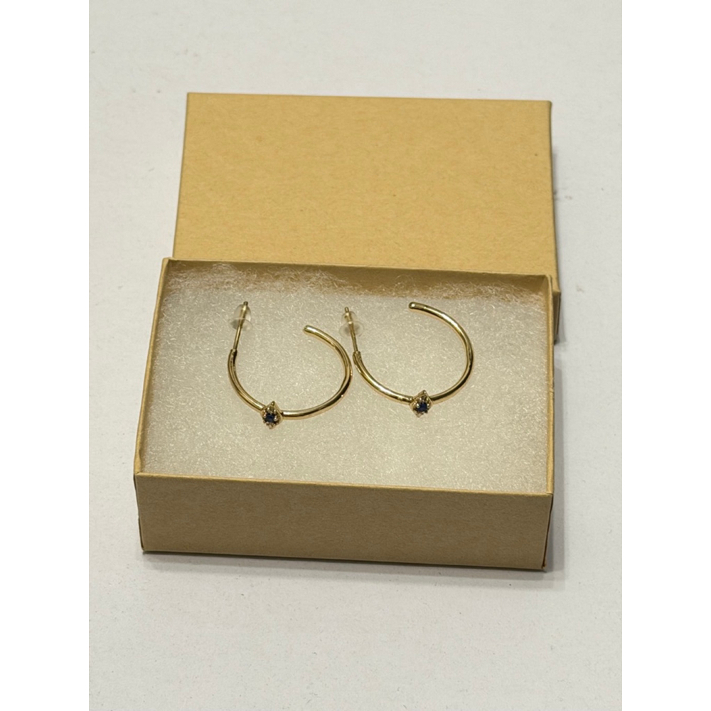 Unbranded Hoop Earrings Gold Blue One Size - Picture 2 of 2
